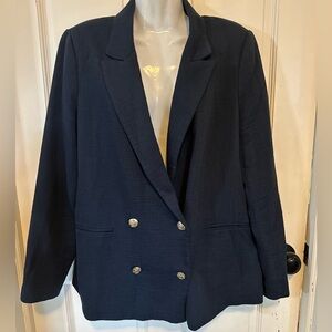 BANANA REPUBLIC Double‎ Breasted Captain's Blazer Women's Size 10 Navy Blue